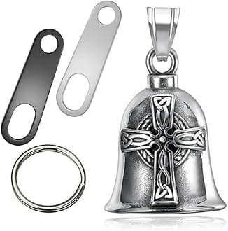 Guardian Angel Motorcycle Bell Good Luck Keychain & Drive Safe Pendant Accessories for Men Women Riding Safety