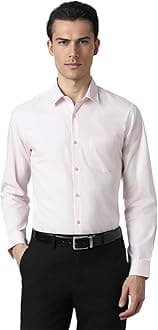Peter England Men's Everyday Solid Slim Fit Full Sleeve Formal Shirt | Cotton-Rich