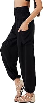 Joob Joob Boho Pants for Women - Hippie Harem Pants Women - Womens Yoga Pants – Comfy Bohemian Flowy Hippie Clothes