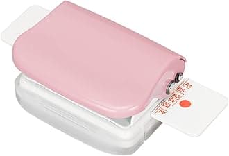 Manual Binding Machines 6mm Hole Dia 6 Holes Cinch Book Binding Machine With A Ruler Multipurpose Coil Binding Machine For For A4 B5 A5 (Pink)