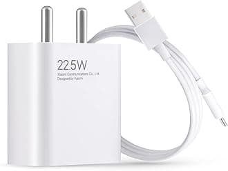 MI Xiaomi 22.5W Fast Charger with USB-C Cable, Quick Charge 3.0 Power Adapter Compatible with Redmi Note Series, Poco, Mi, Any Type C Devices - with Power Delivery (White)