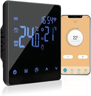 WiFi Smart Thermostat Temperature Controller for 3A Water Heating LCD Display Touch Screen Week Programmable Tuya App Control Underfloor Heating Thermostats for Home Office School Hotel