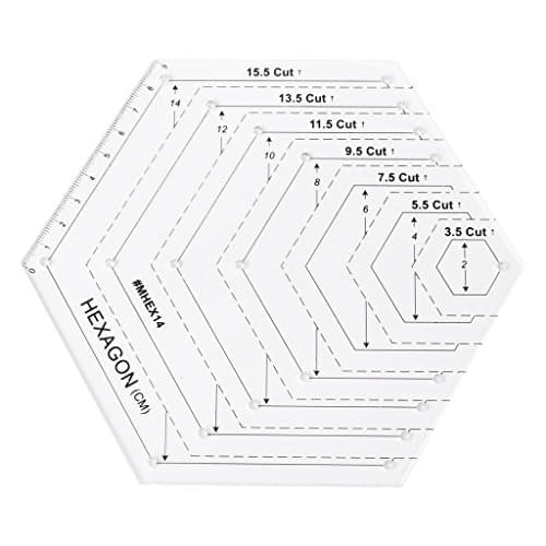 Padory Useful DIY Sewing Tools Hexagon Quilting Ruler Patchwork Plastic Template