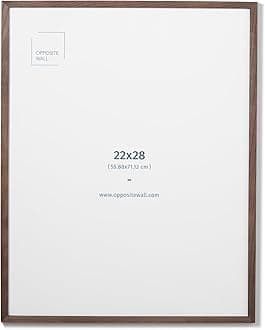 Opposite Wall - 22x28 in - Dark Solid Oak Wood Picture Frame - Lightweight, Versatile & Shatterproof - Wall Hanging Poster or Photo Frame - Wall Decor for Office, Gallery & Home
