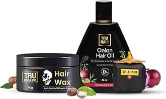 TRU HAIR & SKIN Hair Wax Cream For Men | Easy to Spread and Strong Hold for 12hrs +Anti Dandruff (Onion Oil with Wax)