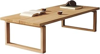 Creative solid wood living room coffee table Children's Bedroom Study Table Wide table top with clear texture Load-bearing stability(100 * 50 * 40cm)