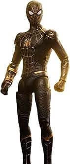 HiPlay ZD Toys Collectible Figure Full Set: Anniversary Series: Black & Gold Spider Men (1913-01), Movice Style, 1:10 Scale Miniature Action Figurine 1913-01