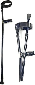 SYALEO Walking Crutches Medical Elbow Crutch Folding Aluminum Walking Stick Lightweight Height Adjustable Telescopic Forearm Crutch Ergonomic Cuff for Women Men Lightweight Walking Aid