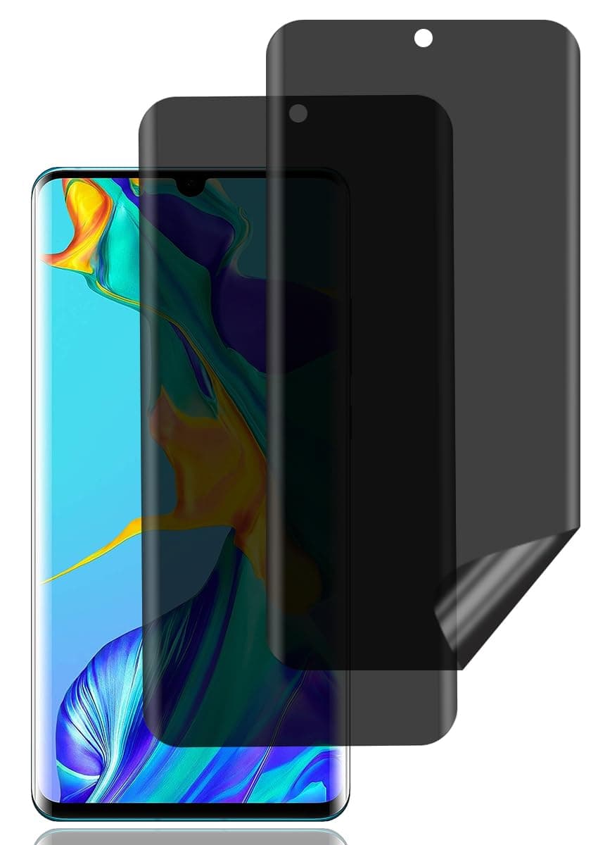Privacy Screen Protector for Huawei P30 Pro [2 Pack], Anti Spy Screen Protector, Anti Scratch, Anti Fingerprint, Easy Installation, TPU Film Bubble-Free Anti-spy Protective Film for Huawei P30 Pro