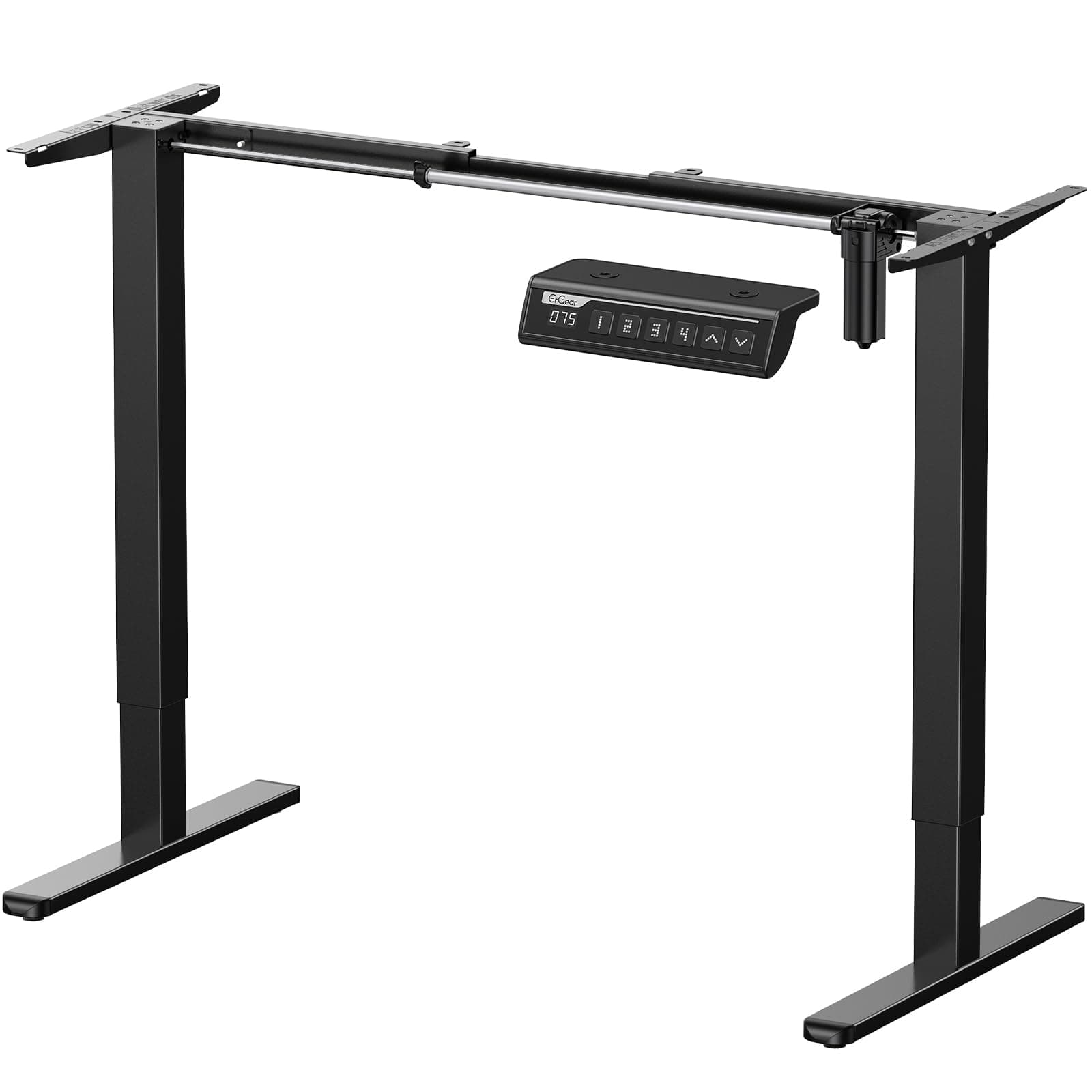 ErGear Electric Stand up Desk Frame,4 Memory Height Settings Height Adjustable Table Legs, Sit Stand Desk Frame Up to 47.2", Ergonomic Standing Desk Base Workstation, Black Frame Only