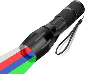 4 in 1 Multicolor Flashlight, Single Mode White, Red, Green, Blue Light, LED Flashlight for Outdoor Activities
