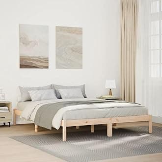 vidaXL Extra Long Bed Frame - Solid Pine Wood - 140x210 cm