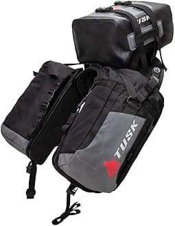 Tusk Excursion Rackless Luggage System w/ X-Small Dry Duffel Tail Bag Standard Heat Shield Black/Grey