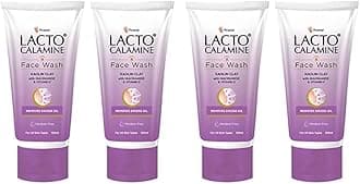 Lacto Calamine Face Wash For Oily Skin |100ml each- Pack of 4 | Kaolin Clay, Niacinamide & Vitamin E | Facewash Reduces Excess Oil, Controls Pimples, Blackheads & Whiteheads |Face wash For Women & Men