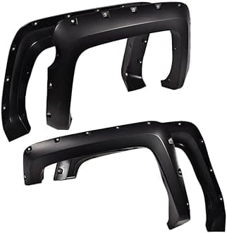 4pcs Fender Flares Compatible with Chevy Silverado 2500HD/3500HD 2014-2018, 5.8 ft (69.3") Short Bed Crew Cab Models Smooth Pocket Rivet Style Paintable Wheel Flares Set