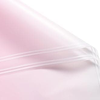 RUSPEPA 20 Sheets Flower Wrapping Paper - Light Pink Gradient Color Plastic Packaging - Waterproof Floral Bouquet Wrapping Paper - Florist Supplies Packaging for Birthday, Wedding, DIY Crafts