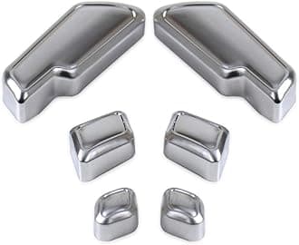1 Set Chrome Interior Door Seat Adjust Button Switch Cover Trim Replacement for Mercedes Benz W204 W205 W212 W218 X204 X166 C E GLK GL ML Class GL450 (6pcs)