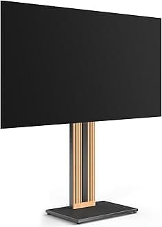 FITUEYES Design Floor TV Stand for 32-65 Inch TVs Beech Wood Height Adjustment Freestanding TV Stand ±30° Swivel Cable Management Zen Series