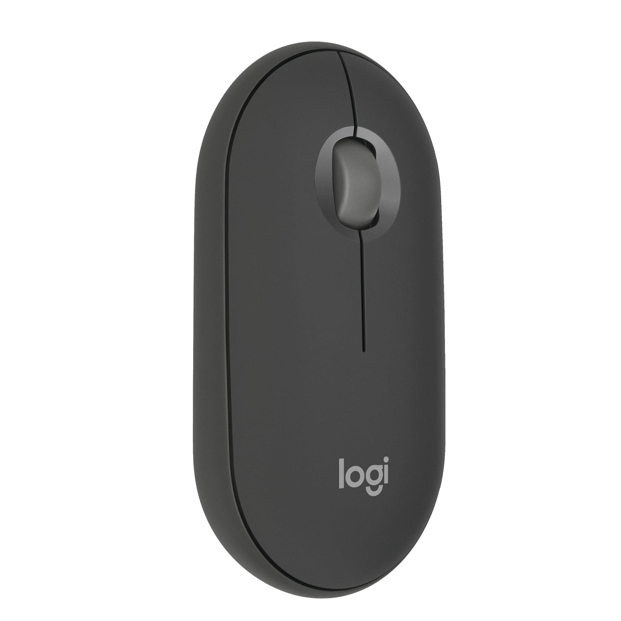 Pebble Mouse 2 M350s Slim Bluetooth Wireless Mouse, Portable, Lightweight, Customisable Button, Quiet Clicks, Easy-Switch for Windows, macOS, iPadOS, Android, Chrome OS - Graphite