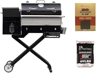 recteq Pellet Grill - Road Warrior 340 + Grilling Basics Bundle, Portable Electric Pellet Smoker Grill, BBQ, Wood Pellets, Sear, Smoke, and More
