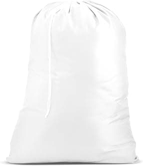 Handy Laundry Extra Large Heavy Duty Laundry Bag – 30" x 40" Durable Nylon, Drawstring Closure, Machine Washable, Laundry Bag for Travel, College Dorm, Dirty Clothes, Storage – White