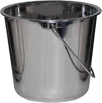 Stainless Steel Buckets for Pets, Cleaning, Food Prep (1 Gallon)