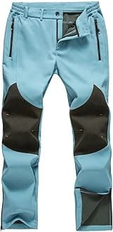 Gash Hao Mens Snow Ski Waterproof Softshell Snowboard Pants Outdoor Hiking Fleece Lined Zipper Bottom Leg