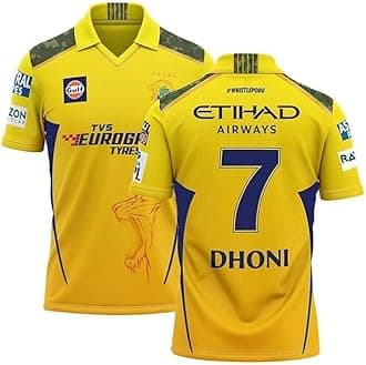 Super Kings Jersey MS DHONI Chennai Cricket CSK Team 2024 Jersey for Boys & Men