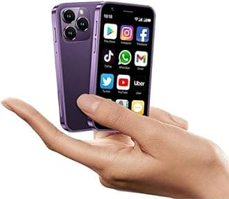 XS16 3.0 inch Mini Smartphone 4G LTE Android 10 Quad Core 2000mAh Type-C Dual SIM Small Mobile Phone (Purple, 2GB RAM 16GB ROM)