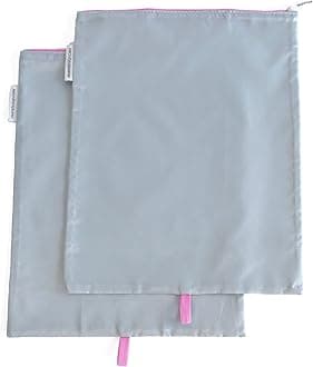 MUMI Travel Shoe Bags - Set of 2 Organizer Bags for Closet, Gym, and Storage - Durable 12x15 inch Travel Organizer for Shoes - Pink