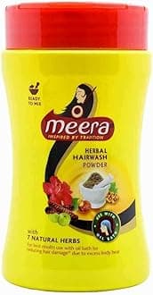 Meera Herbal Hairwash Powder With 7 Natural Herbs - 120g Pack of 3