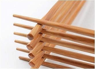 JapanBargain 3650, Bamboo Chopsticks Reusable Japanese Chinese Korean Wood Chop Sticks Hair Sticks 5 Pair Gift Set Dishwasher Safe, 9 inch, Twist