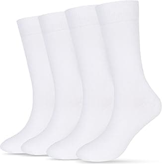Men's Dress Socks 4 Pack Crew Business Casual Sock Moisture Wicking Super Soft