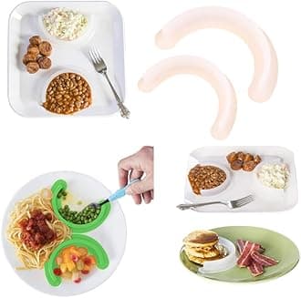 2 Pack Silicone Food Separator Strip, With Suction Cup Seal, Cubby Plate Divider, To Keep Runny Food From Spread for Home Kitchen