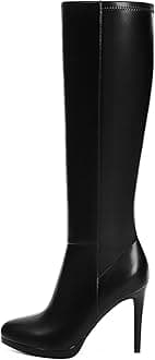 Modatope Knee High Boots Women Pointed Toe Stiletto Heel Fall Tall Boots Elastic Leather Long Boots Side Zipper