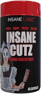 Insane Cutz Intense Fat Burner for Men and Women, Thermogenic Weight Loss Supplement with Dandelion Root Extract Fueled by AMPiberry, Appetite Suppressant - 45 Daily Srvgs (45 Capsules)