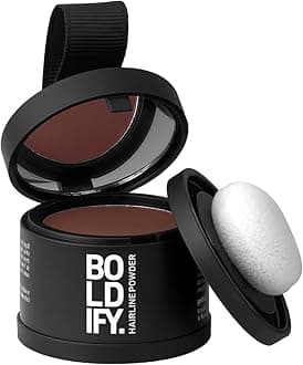 BOLDIFY Hairline Powder, Instantly Conceals Hair Loss and Fills In Receding Hairlines, and Wide Parts, Stain-Proof 48 Hour Formula for Hair & Beard, Root Concealer & Gray Hair Coverage (Auburn)
