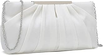 CHARMING TAILOR Clutch Evening Bag Elegant Pleated Satin Formal Handbag Simple Classy Purse for Women