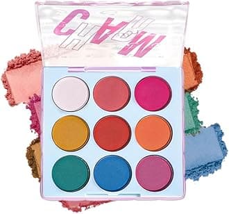 Matte Eyeshadow Palette,Pigmented Rainbow Eye Shadow Kit with Red Yellow Blue Pink Green Shades, Smooth Blendable Long-Lasting Colorful Makeup Palette for Creative Looks, Stage, Festival & Daily Wear