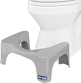 The Original Bathroom Toilet Stool, Curve Lightweight with Sleek and Modern Design, Gray, No Flavor, 7"