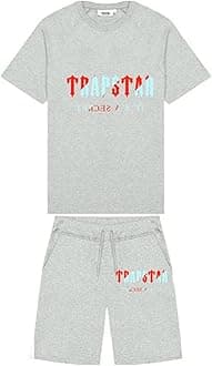 Trapstar Letters Printed Casual Sportswear Suit, Men and Women T-Shirt + Shorts + Hat 3 Piece, Loose Jogging Short Sleeve Tracksuits (Color : H2, Size : XX-Large)