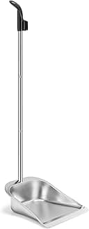 Dust Pans with Long Handle - 35”Heavy Duty Metal Upright Stand Up Dustpan - Long Handled Stand Up Dustpans - Best Dustpans for Home/Lobby/Shop/Garage/Yard