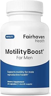 MotilityBoost for Men | Prenatal Male Fertility Supplement for Motility Strength | Pre-Conception for Him Includes L-Carnitine, Vitamin B12, B6, CoQ10 and Quercetin | 60 Capsules