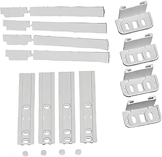 – Pack of 4 Universal Integrated Fridge Door Sliders Mounting Easy Installation - Universal Integrated Fridge Door Slider Kit with Brackets, and Clips