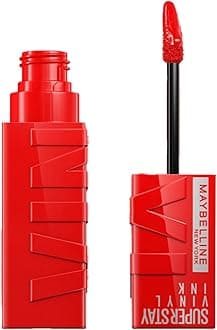 Liquid Lipstick, High Shine Gloss, Lasts For 16Hrs, High-Glossy Finish Enriched With Vitamin E & Aloe, SuperStay Vinyl Ink, Red Hot