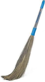 CHAND SURAJ Stainless Steel Stella Eco Friendly Soft Grass Floor Broom Stick (Multicolour)
