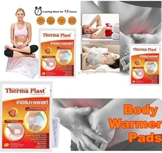 THERMA PLAST Menstrual Cramps and Muscle Pain Relief Plaster Heat Pad, Product Of Taiwan, Pack Of 3