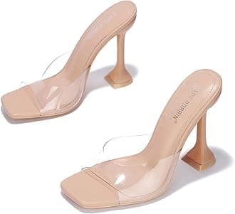 Cape Robbin Lithe Sexy High Heels for Women, Square Open Toe Shoes Heels