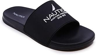 Nautica Men's Open Toe Slide Sandals - Comfortable Indoor & Outdoor Shower Slippers