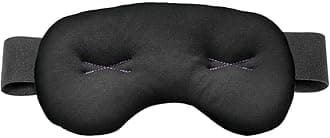 Brownmed Eye Pillow - Compression Eye Mask for Headache Support - Soothes Strain - Eases Sinus Pressure - Cooling - Universal Fit - Breathable Cotton - Washable & Reusable - Black